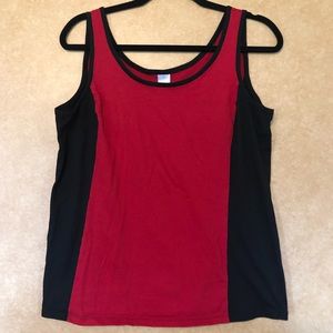 Avon Color-Block Red Black Tank XL